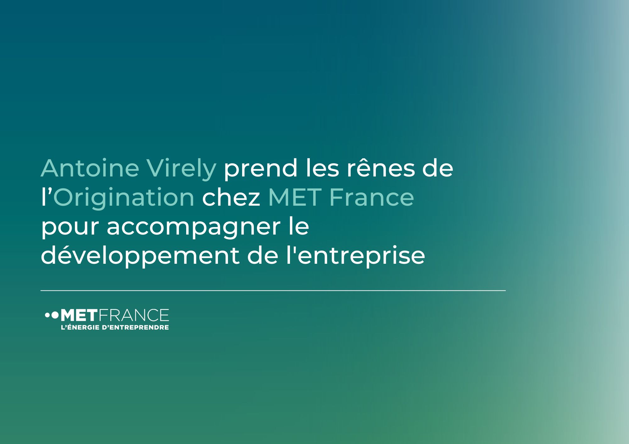 Arrivée d'Antoine METFR